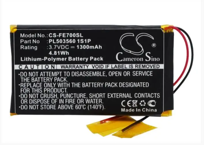Cameron Sino 1300mAh Battery PL503560 1S1P for Fiio EO7K | Электроника