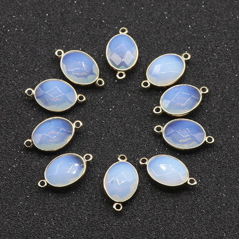 Natural Stone Water Drop Pink Crystal Opal Agate Tiger's Eye Pendants fit  Earrings Necklace Jewelry Making