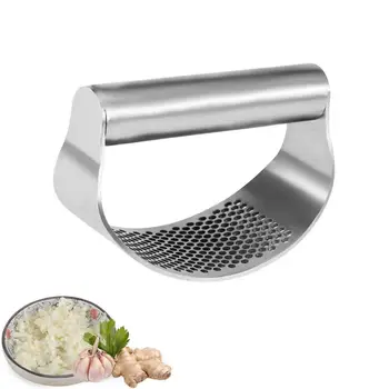 LMETJMA Garlic Press Rocker Stainless Steel Garlic Crusher Garlic Mincer Presses Ginger Press Squeezer Kitchen Gadgets KC0322