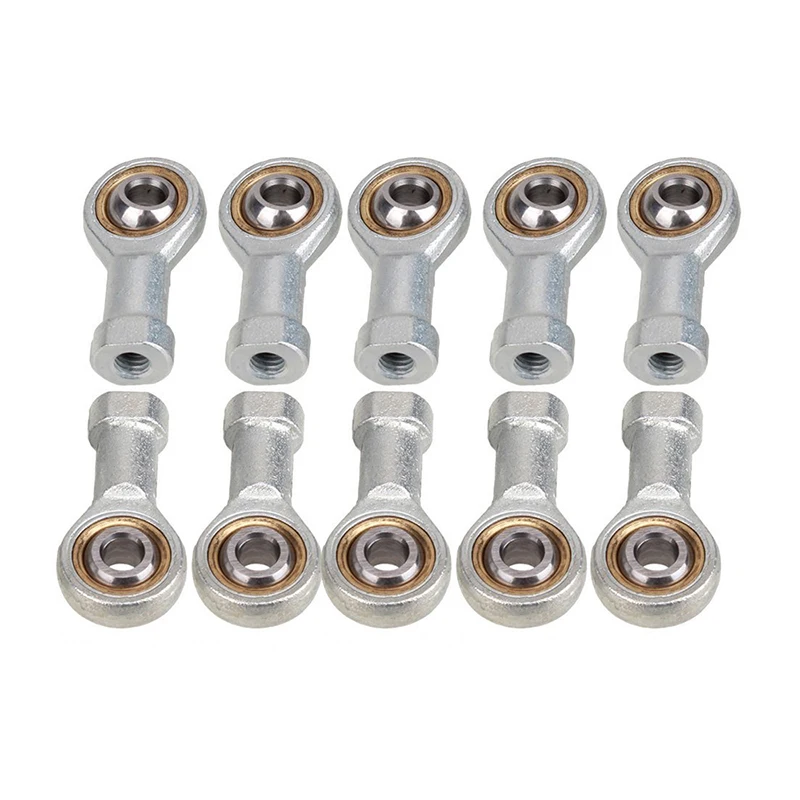 

BMBY-10pcs Metal 6mm Female Metric Threaded Joint Head Joint Bearing 40mm Total Length