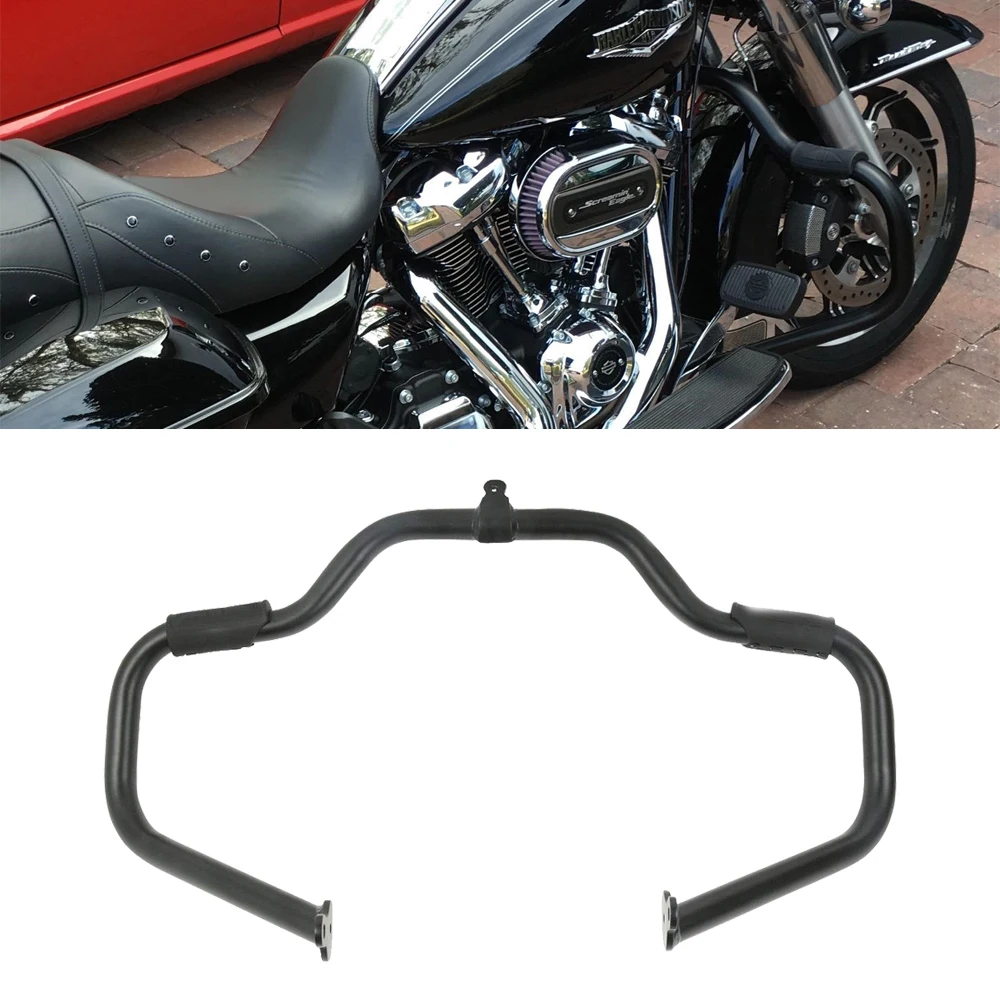 Gloss Black Mustache Rail Engine Guard Highway Crash Bar For Harley Touring Road King Electra Street Road Glide 1997-2008 Gloss Black Mustache Rail Engine Guard Highway Crash Bar For Harley Touring Road King Electra Street Road Glide 1997-2008