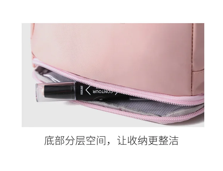 Japan Double Layer Storage Cosmetic Bag Waterproof Nylon Multi-functional Manufacturers Direct Selling Foreign Trade Candy-Color