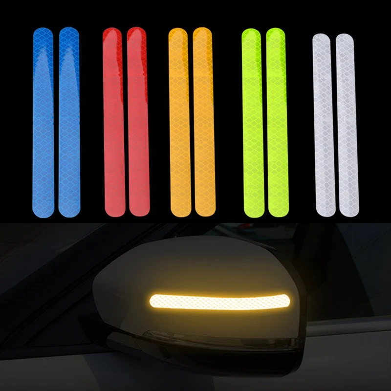 

2 Pieces Car Reflectante Car Mirror Stickers Safety Mark Car Reflective Strip Anti-collision Warning Tape Car-styling