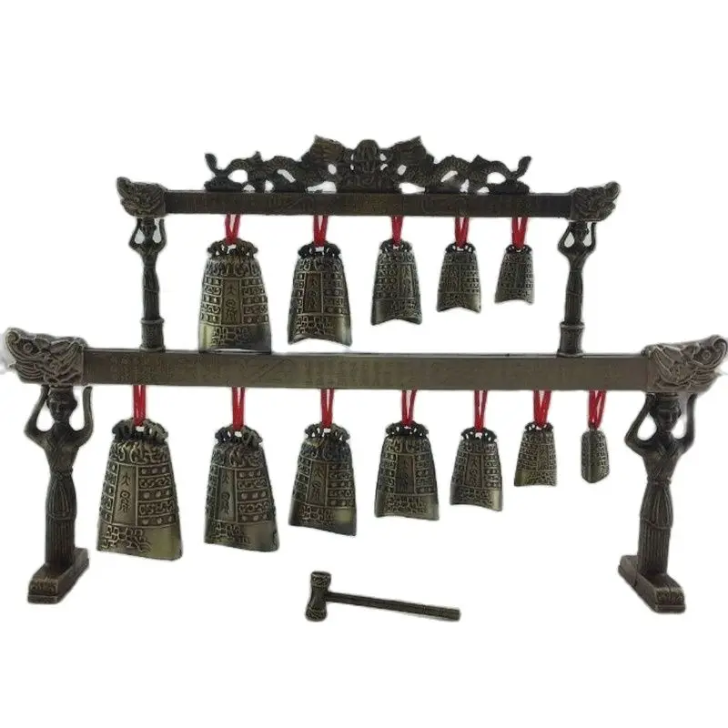 

Antique Handicrafts Decorative Bronze Bells Ceng Houyi Double Music Instrument