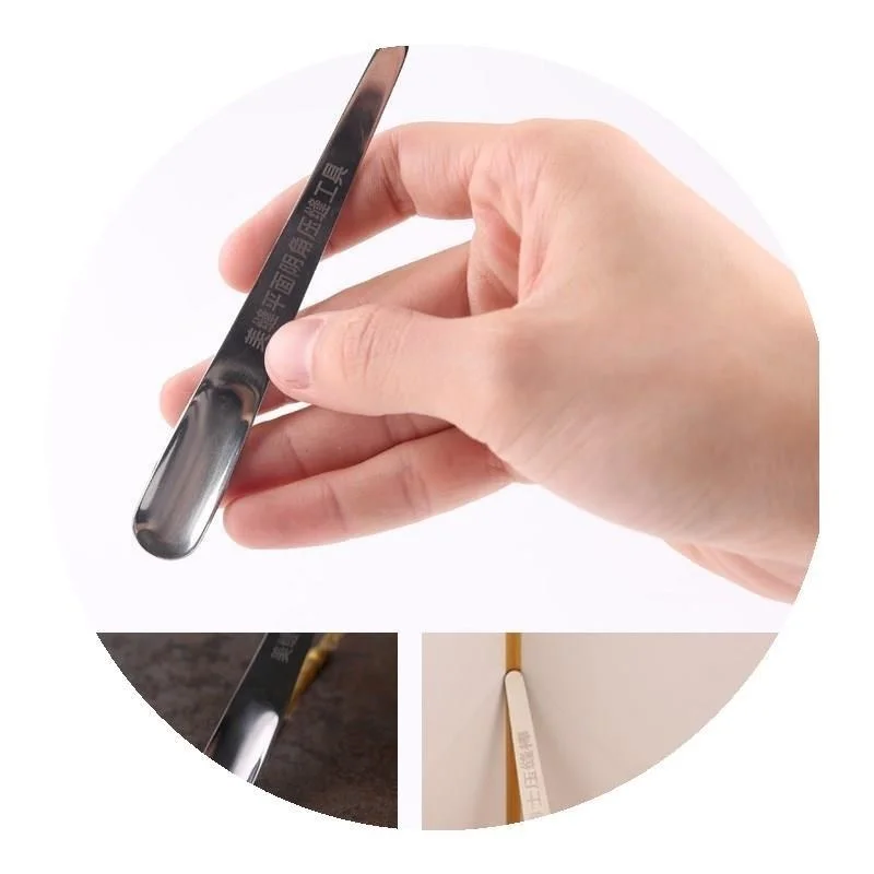 Steel Wall Putty Knife Scraper Ceramic Tile Beauty Seam Agent Yin Yang Corner Shovel remover Pressure Seamer Hand Tool Tile Gap Repair Knife 2pcs/set