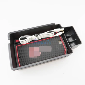 

For Audi Q3 2012-2018 Car Organizer Central Armrest Glove Storage Box Container Console Tray Auto Accessories