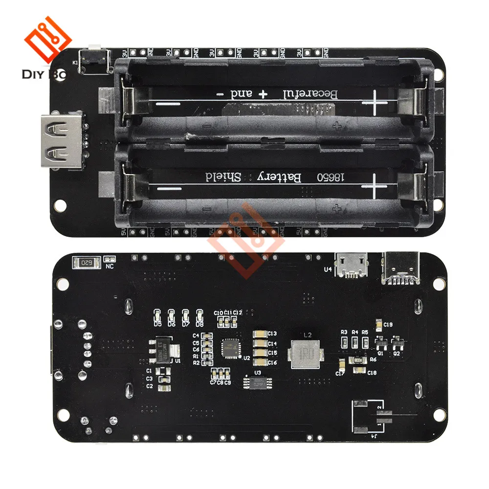 Два 18650 литиевая Защита аккумулятора V8 мобильный Мощность группа плата расширения Модуль 5 V/3A 3 V/1A микро USB для Arduino ESP32 ESP8266
