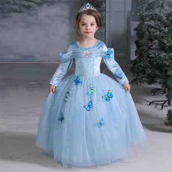 

Cinderella Dresses Sleeping Beauty Kids Role-Play Costume For Christmas Dress Up Cosplay Anna Elsa Princess Dresses For Girls