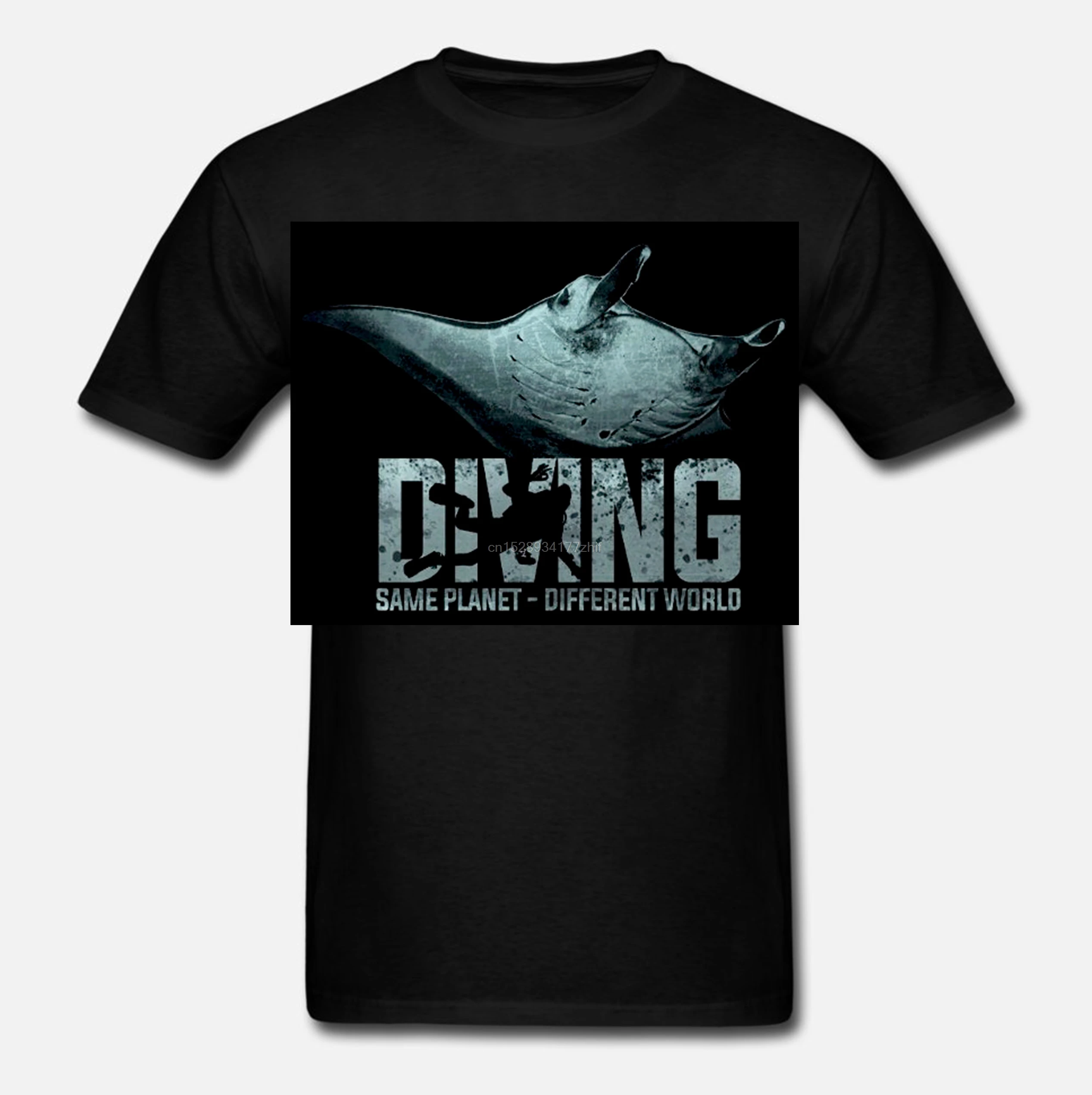 Latest Men T Shirt Fashion Printed T-Shirt Manta Ray Diver Gear Scuba Ocean Sea | Мужская одежда