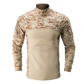 

Mandrake Men's Tactical Military Combat Shirt Cotton Army Assault Camo Long Sleeve T Shirt