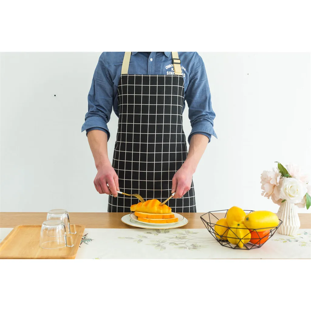 Saingace, Регулируемый Кухонный маслостойкий фартук, водонепроницаемый фартук для приготовления пищи с карманами 68x70 см, хлопковый фартук для повара#45