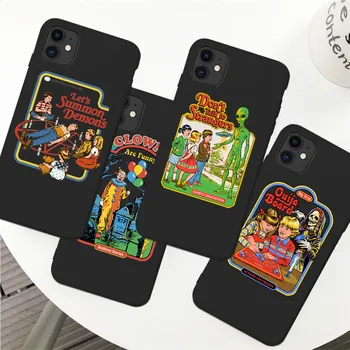 

Funny Halloween Satan Vintage Let's Summon Demons Graphic Black silicone Phone Case For iPhone XR X XS 11 Pro Max 8 7 6 6S Plus