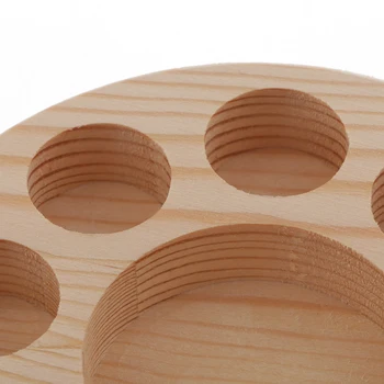 

Round 10Slots Essential Oil Display Stand Wooden Storage Organizer Rack Box Tray