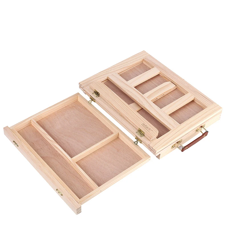 Preise Holz Staffelei Malerei Staffelei Künstler Schreibtisch Staffelei Tragbare Miniatur Schreibtisch Klapp Staffelei Tisch Box Ölfarbe Zubehör Kunst Liefert