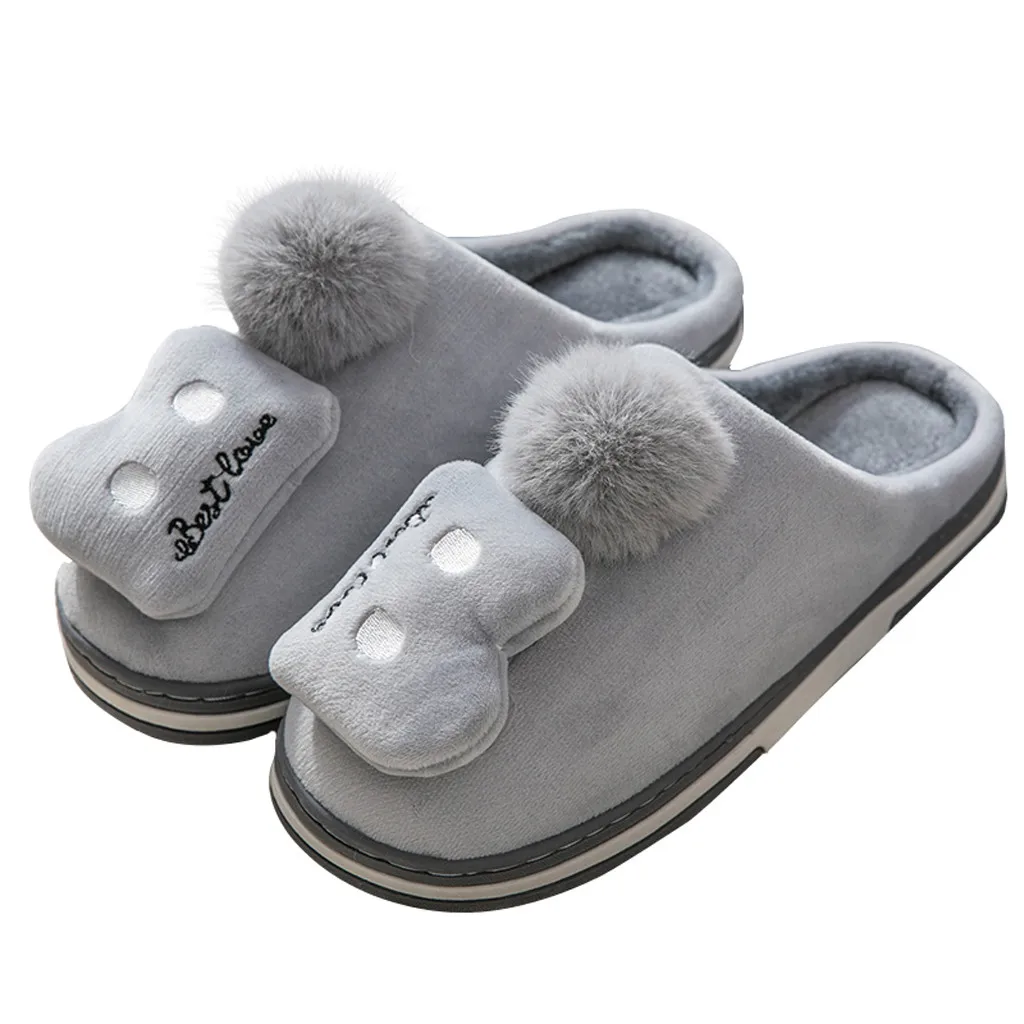 Men Winter Home Slippers Non-slip Indoors Bedroom Floor Warm Winter House Shoes Women Home Slippers Pantoufle Femme