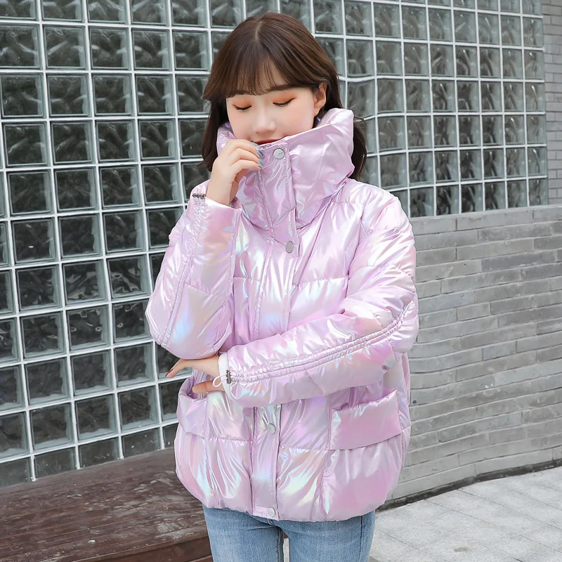 

2020 Women'S Down Jacket 90% White Duck Down New Shiny Down Jacket Colorful Ladies Down Jacket Loose Women'S Winter Jacket