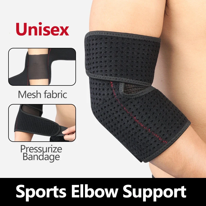 1PCS Sports Elbow Support Bandage Breathable Elbow Pads Basketball Volleyball Gym Adjustable Sports Safety Arm Sleeve Pads