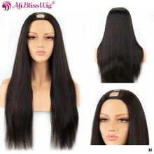 250% плотность прямые человеческие волосы парик u-часть парики для черных женщин средняя часть человеческие волосы парики глубокий раскол Remy Aliblisswig