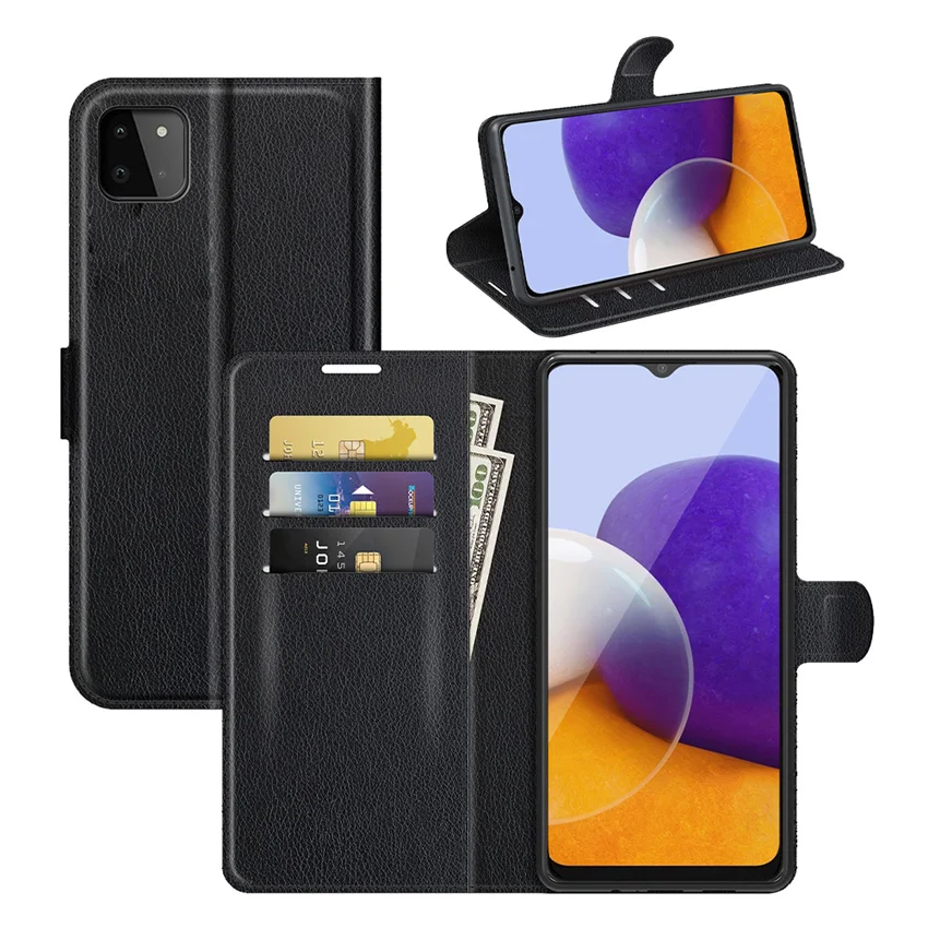 

Чехол-книжка для Samsung Galaxy A22 5G, кожаный, с подставкой