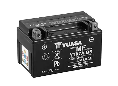 BATTERIE MOTO YUASA YTX7A 12V 6AH 105A