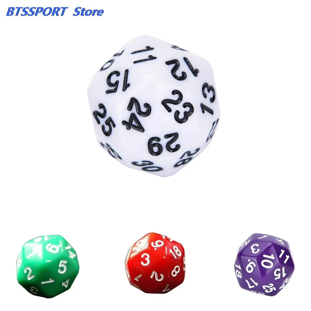 Hohe Qualität 30 Seitige Würfel 4 Farben Rot Grün Lila Weiß Kunststoff