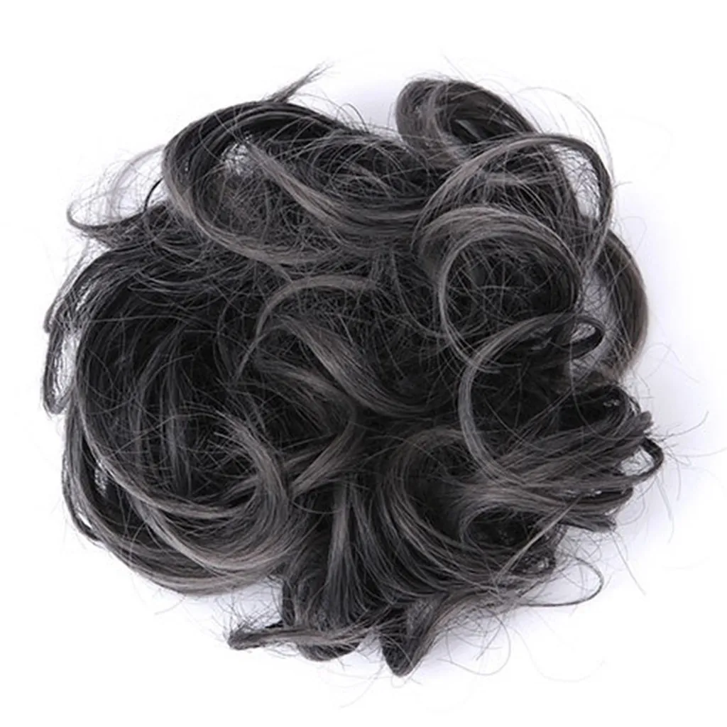 Эластичная веревка для волос 18 цветов для женщин девочек настоящие человеческие натуральные кудрявые грязные Булочки Кольцо-повязка для волос поддельные волосы для наращивания головная повязка