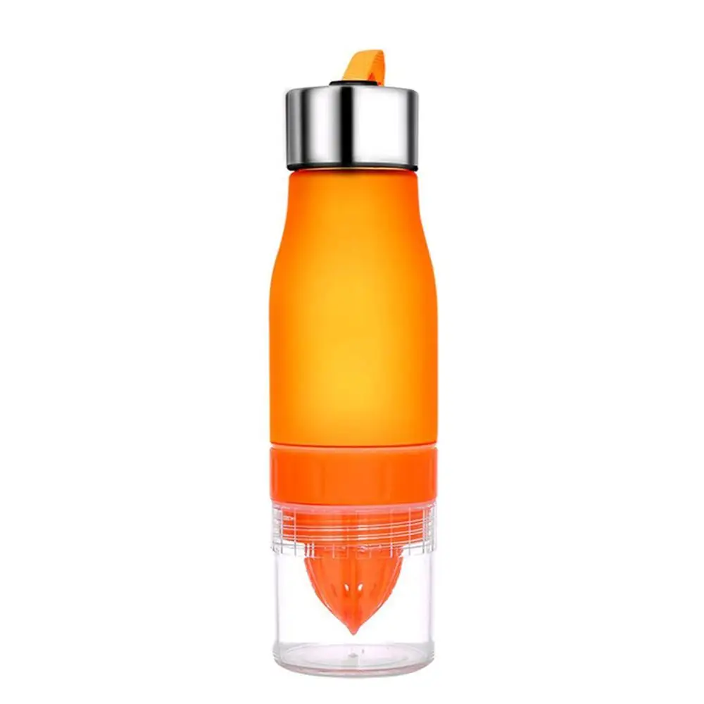 650 мл Цветная Пластиковая лимонная чашка креативная чашка для фруктов ручная чашка для сока фруктовая бутылка для воды спортивная соковыжималка спортивный шейкер для детей на открытом воздухе - Цвет: orange