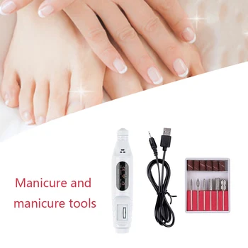 

1set 6bits Power Drill Professional Electric Manicure Machine Nail Drill Pen Pedicure File Polish Shape Tool Nail Art Feet Care