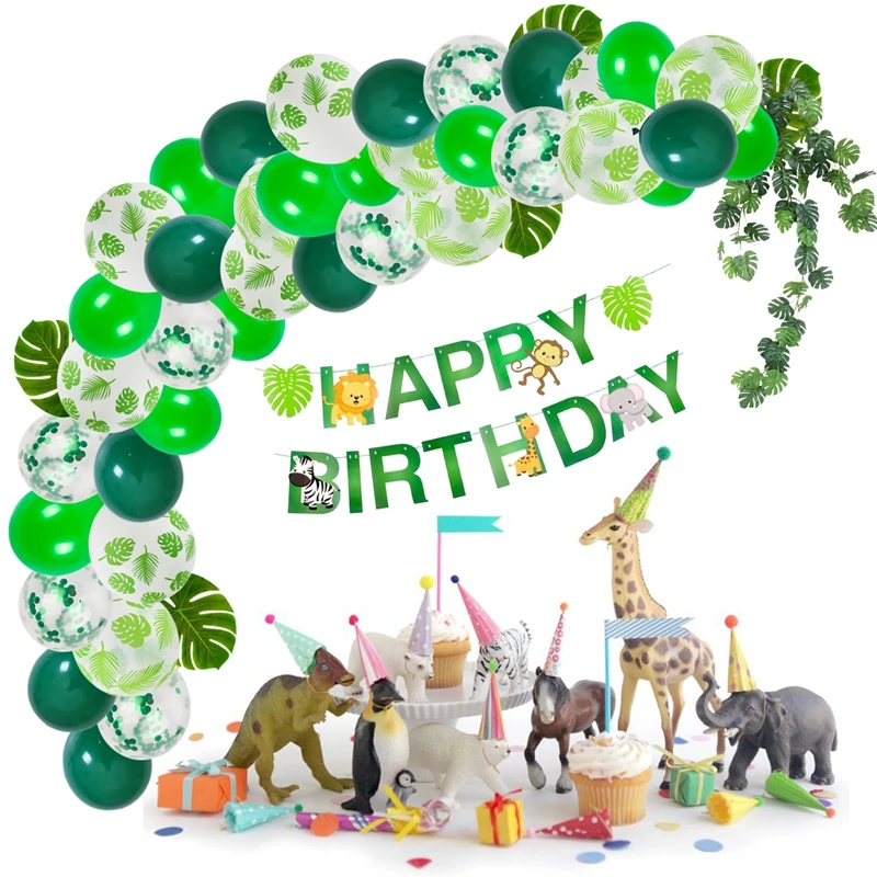 

PATIMATE Green Palm Leaf Balloon Jungle Theme Party Decoration Safari Birthday Party Decor Jungle Party Supplies Baby Shower