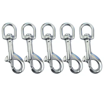 

5pcs 316 Stainless Steel 73mm Scuba Diving Clips, Swivel Eye Snap Hook Dive Single Ended Swivel Eye Bolt Hook Buckle Dog Clip