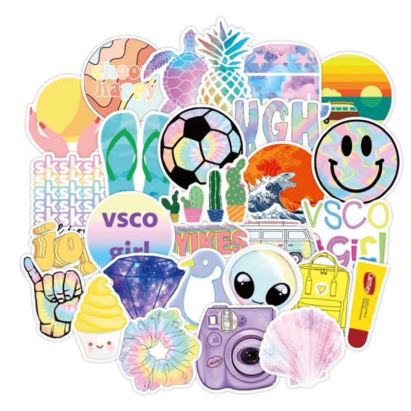 

10/30/50PCS Colorful Cute Fresh Graffiti Waterproof Sticker Suitcase Skateboard Notebook Decoration Toy Cartoon Wholesale