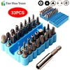 33pcs Screwdriver Tamper Proof Security Bits Set With Magnetic Extension Bit Holder Torx Hex Star Spanner Woodworking Tool Set A ► Photo 2/6