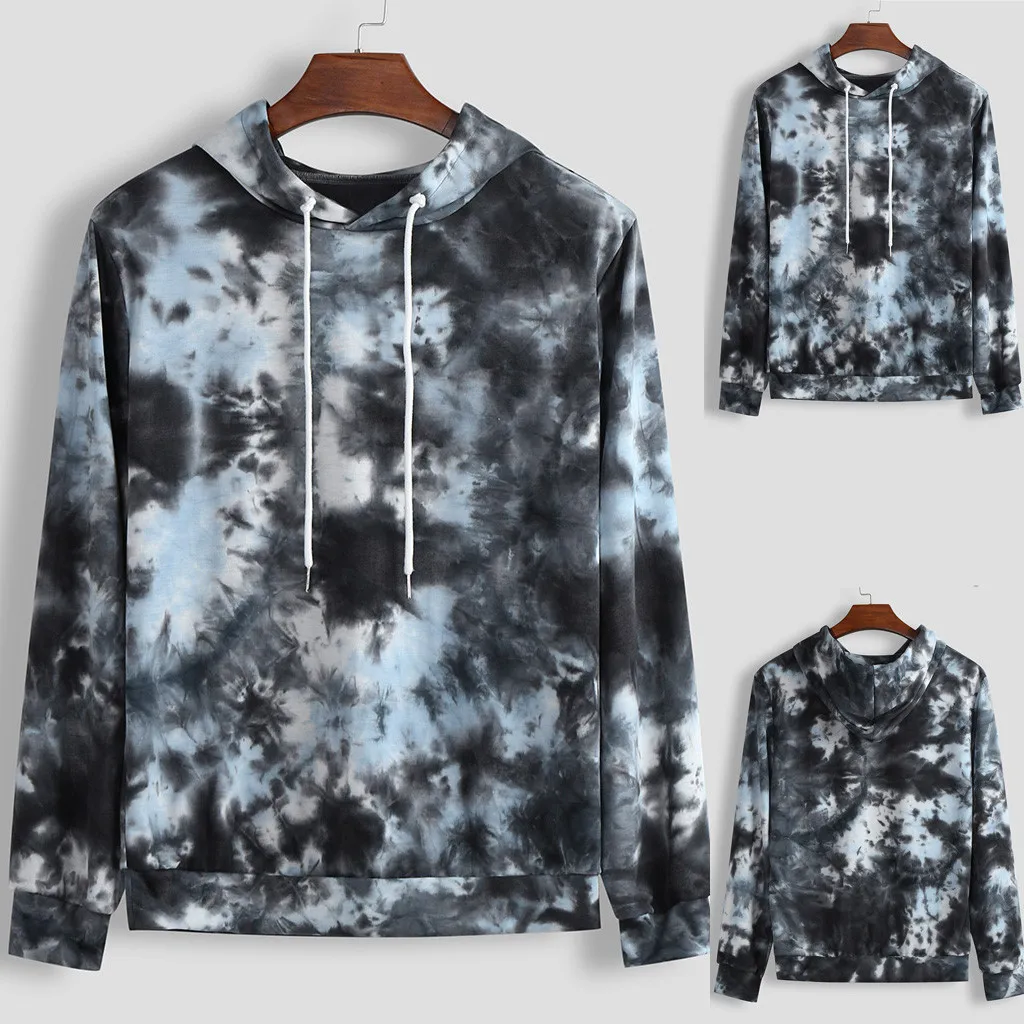 

2019 New Social Personality Men Autumn And Winter Tie-dye Hoodie Lover Top Blouse Thickening Coat Hooded sweatshirt #20