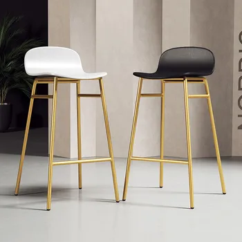 

Nordic Ins Net Red Bar Stool Simple High Bar Chair Home Iron Back Light Luxury Bar Chairs