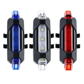 

Portable USB Rechargeable Bike Bicycle Tail Rear Safety Warning Light Taillight Lamp Super Bright ED889