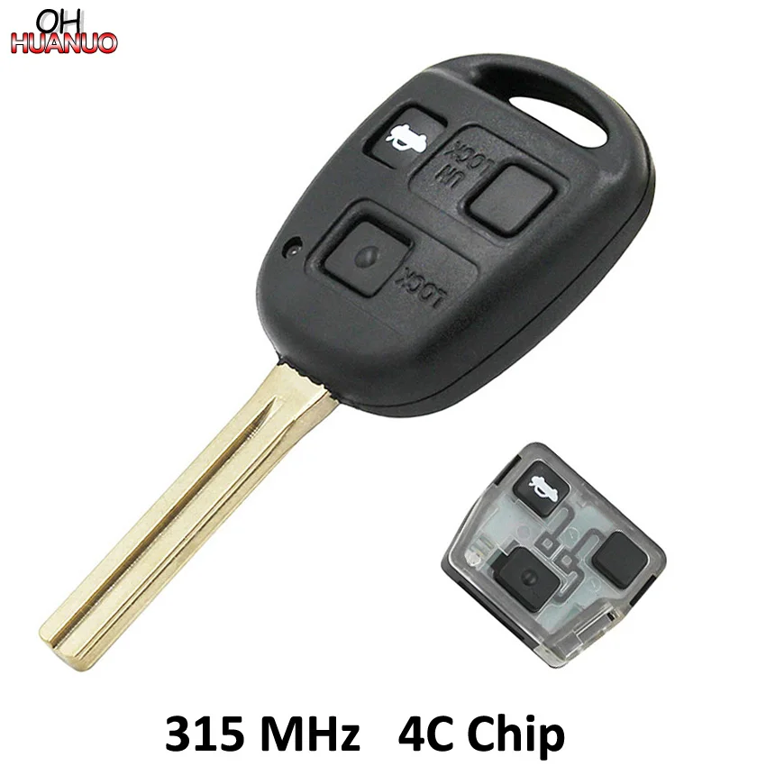 3 Buttons 314 Mhz HYQ1512V 4C Chip Keyless Entry Fob Remote Key For Lexus GS430 IS300 LS400 Auto Parts 2 Pack