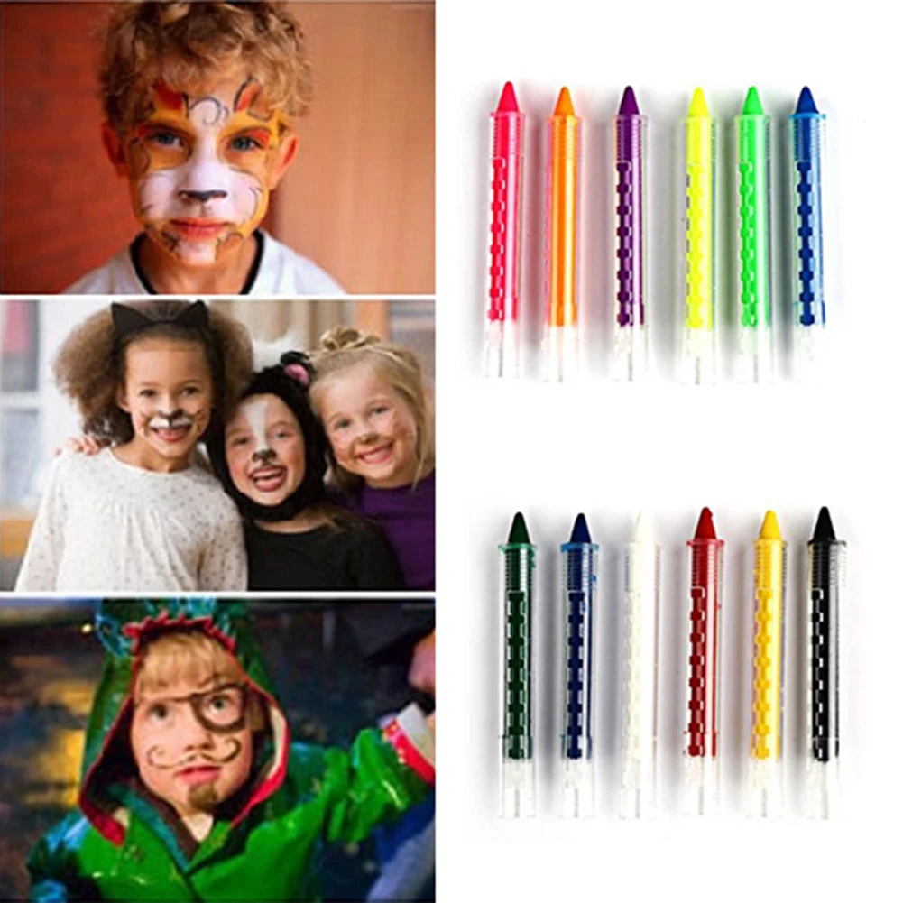 Карандаш для рисования лица, 6 цветов, набор палочек для рисования на Хэллоуин, вечерние, для детей, сделай сам, подарок, горячая распродажа