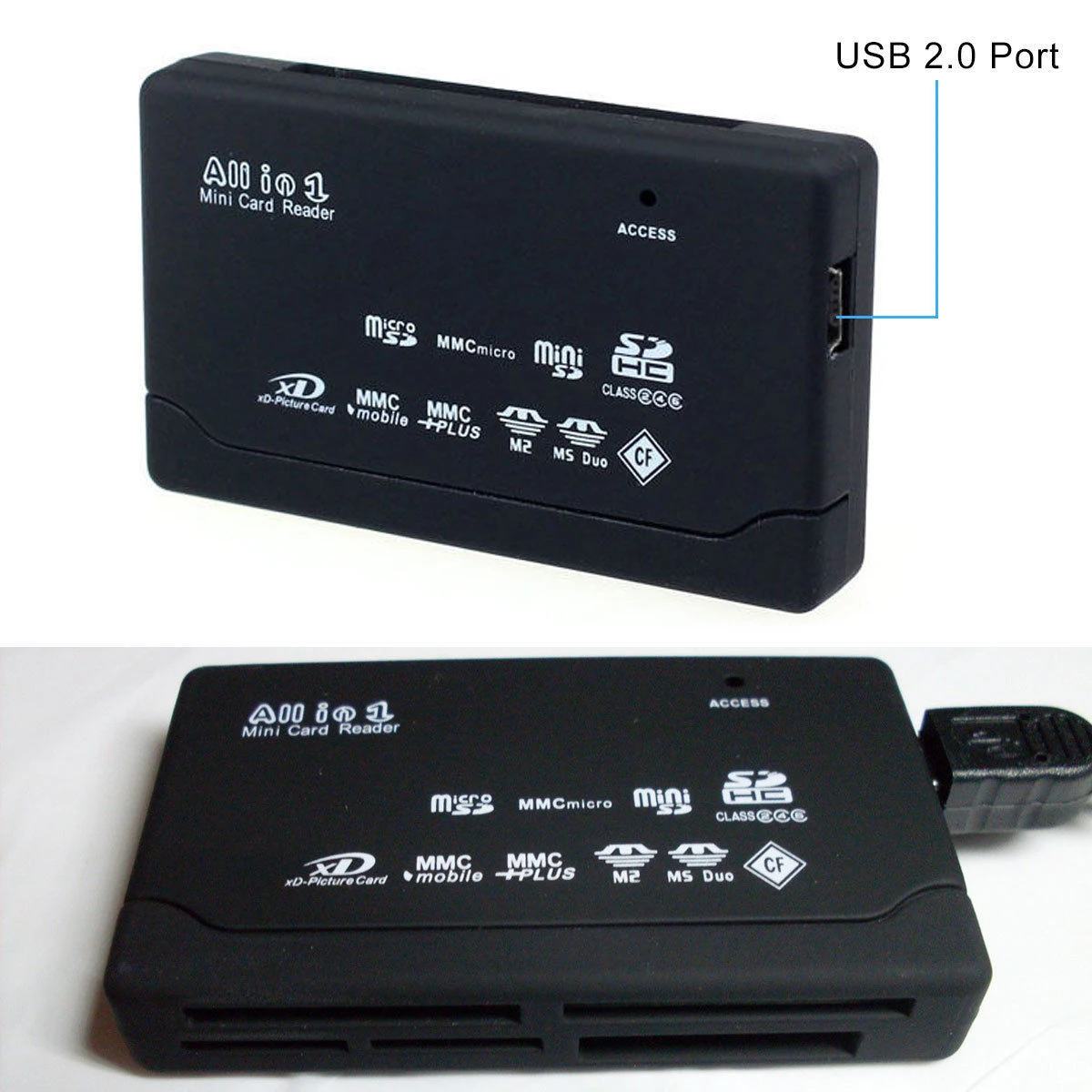 26в1 USB 2,0 кард-ридер мульти-ридер карт памяти Писатель 6 слотов все в одном кард-ридер с USB кабелем для Mini SD
