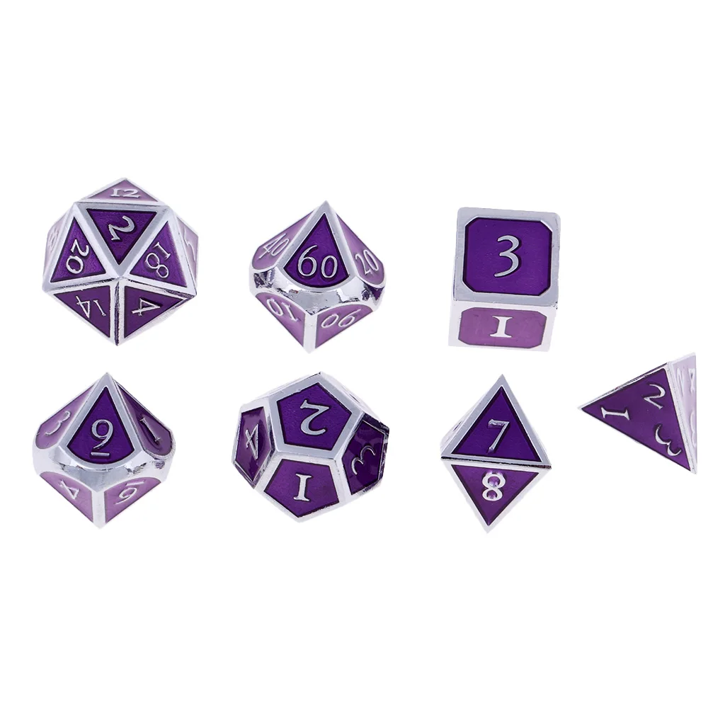Board Gaming Dices Set of 7 Dice Poly Polyhedral Dice D4 D6 D8 D10 D12 D20 for Role Cup Player 
