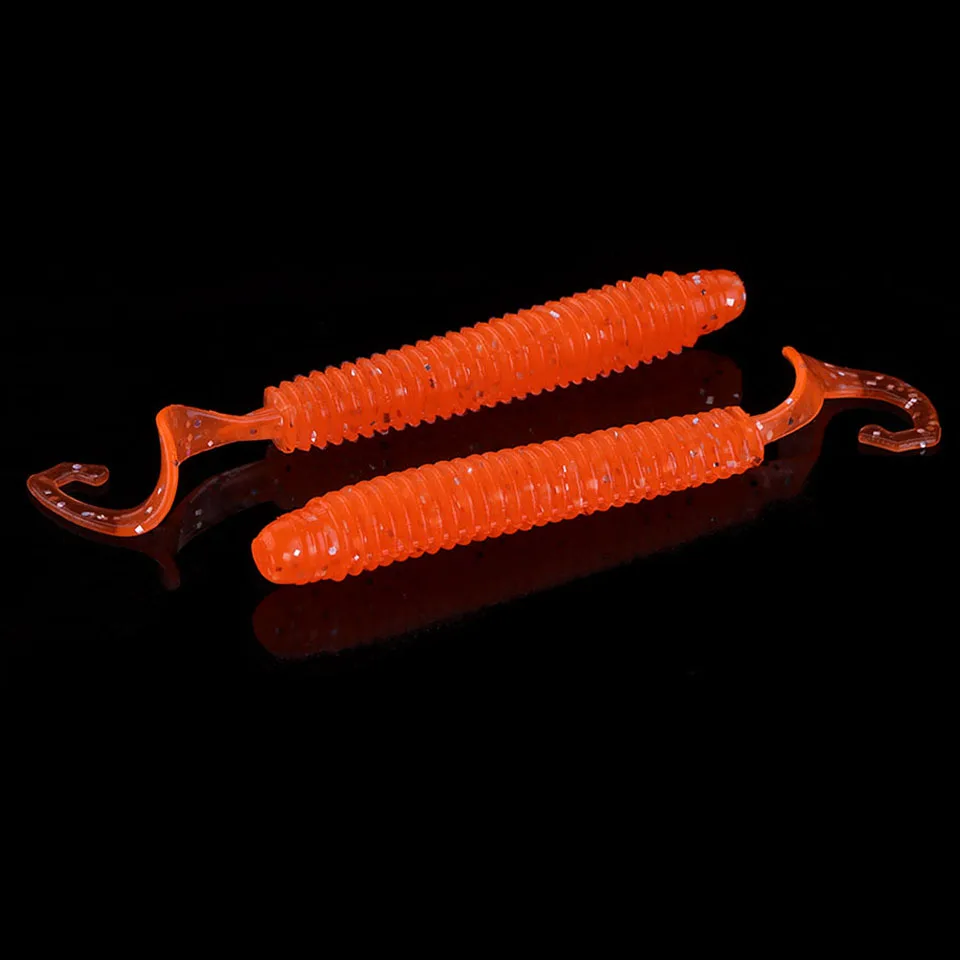 WALK FISH Single Tail Soft Bait 60mm 80mm 100mm Worm Grubs Silicone Fishing Lure isca artificial Bass Tackle Pesca | Спорт и