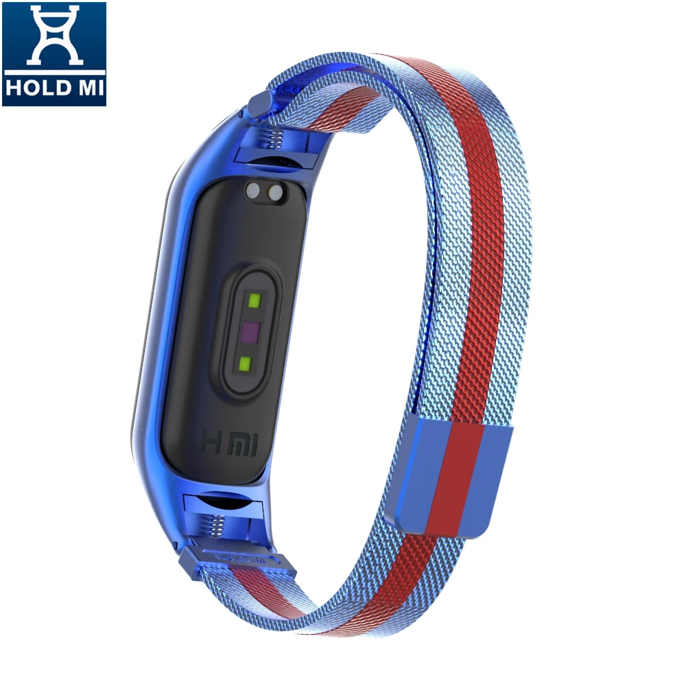 Mi lanese магнитный ремешок для Xiaomi mi Band 4 браслет из нержавеющей стали аксессуары для mi band 4 металлический ремешок