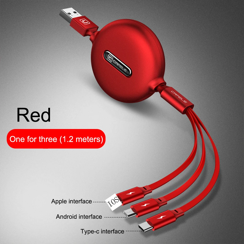 3 в 1 USB кабель Micro usb type C для iPhone X 8 7 6 XR крест дизайн Выдвижной зарядный кабельный провод для huawei samsung Xiaomi - Цвет: 4
