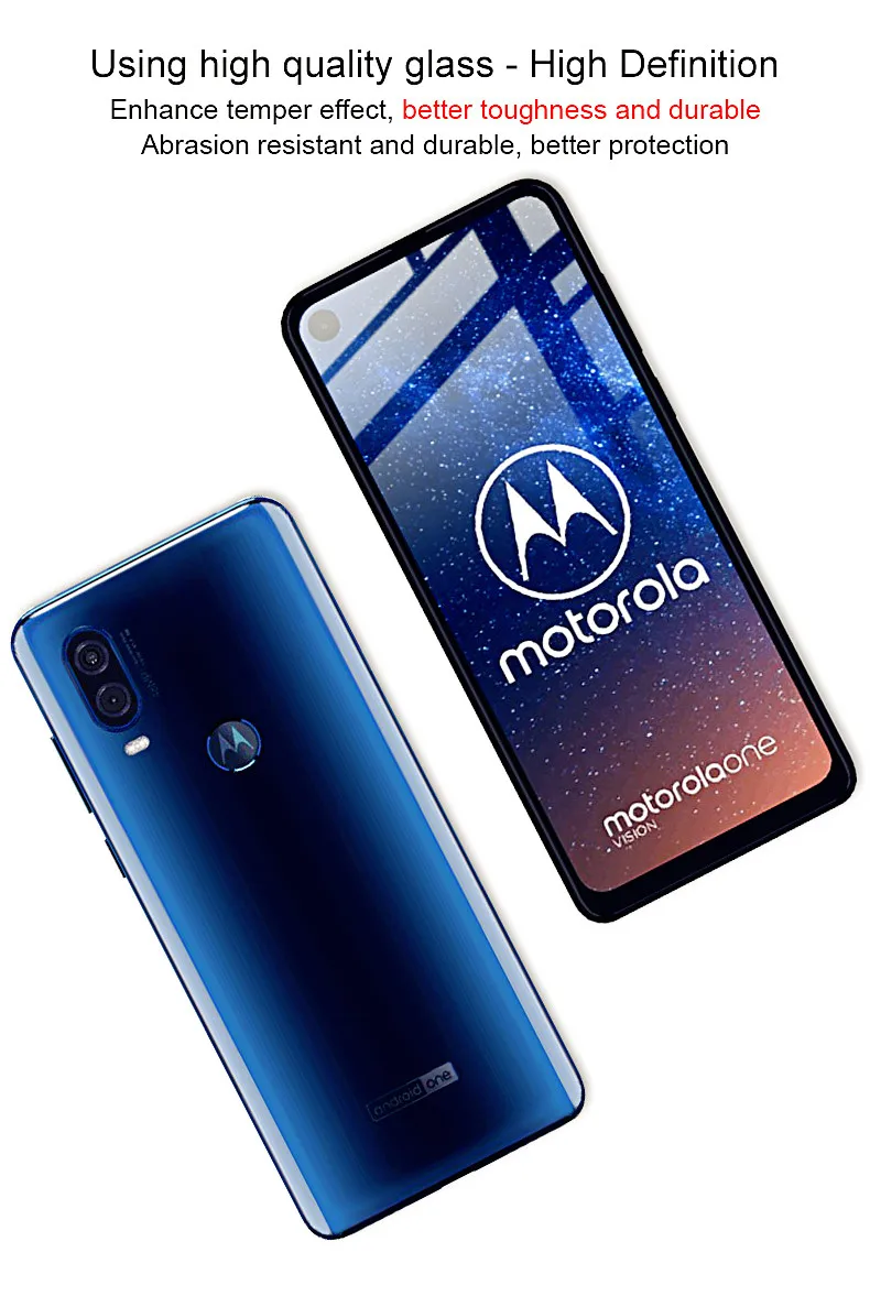 Для Motorola Moto P50 защитное стекло IMAK Pro+ версия полное покрытие закаленное стекло для Moto One Vision