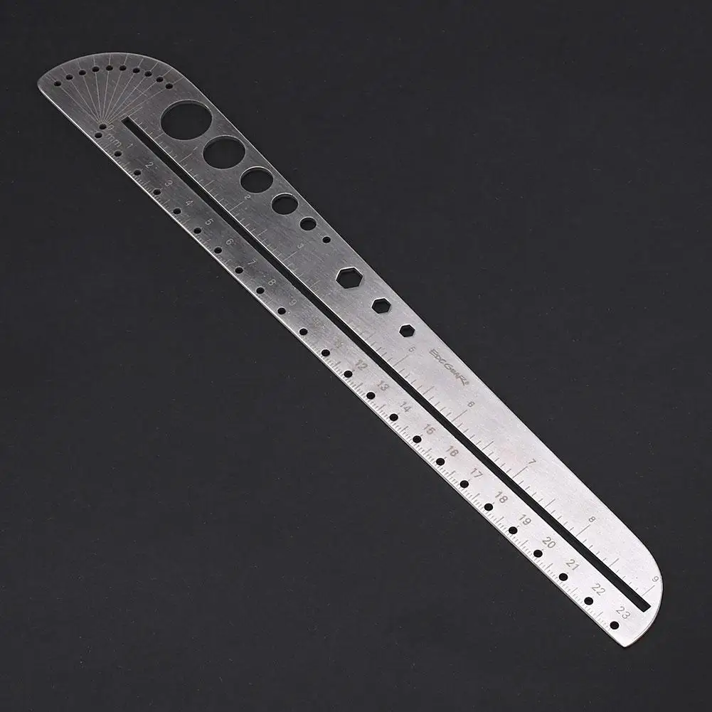 Outdoor Ruler 26.8CM Tool Portable Shooting Silver Metal Iron Hiking Measurement Durable Rulers Journal Camping Large Size