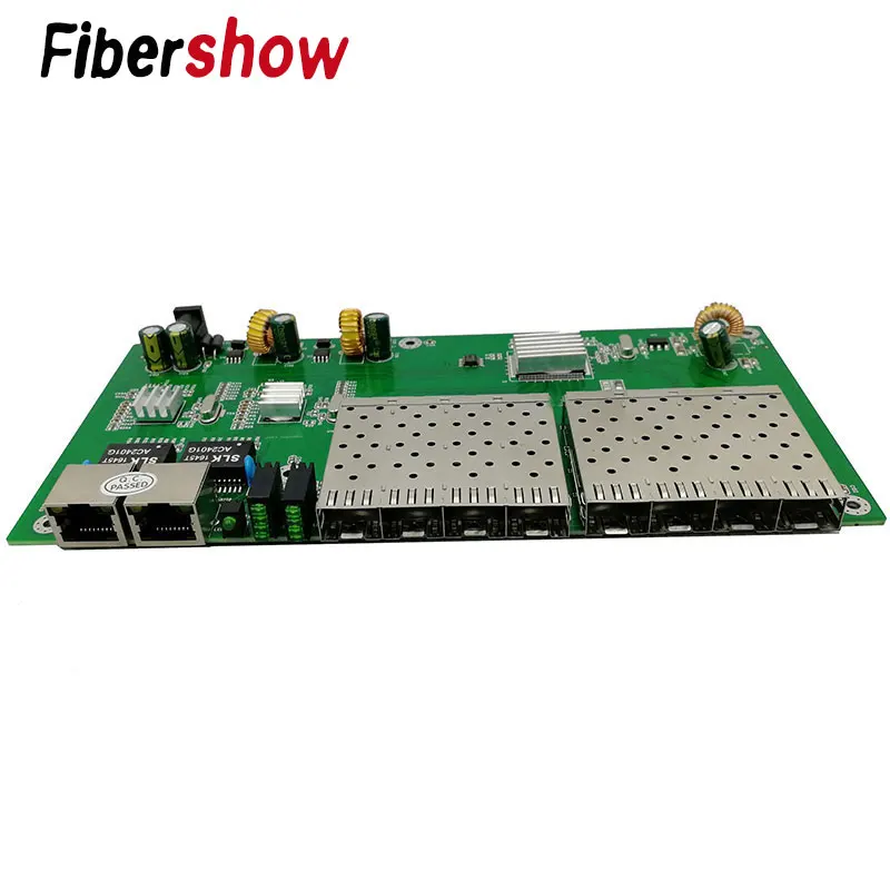 8 Порты и разъёмы 1,25G SFP solt 2 RJ45 Gigabit Ethernet PCBA плата медиа-конвертер 10/100/1000 м