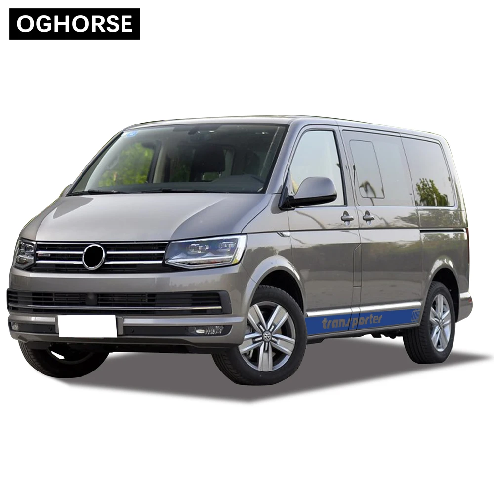 2X Door Side Stripes Skirt Sticker Racing Stripes Graphics Body Decal For Volkswagen TRANSPORTER T4 T5 T6 Accessories