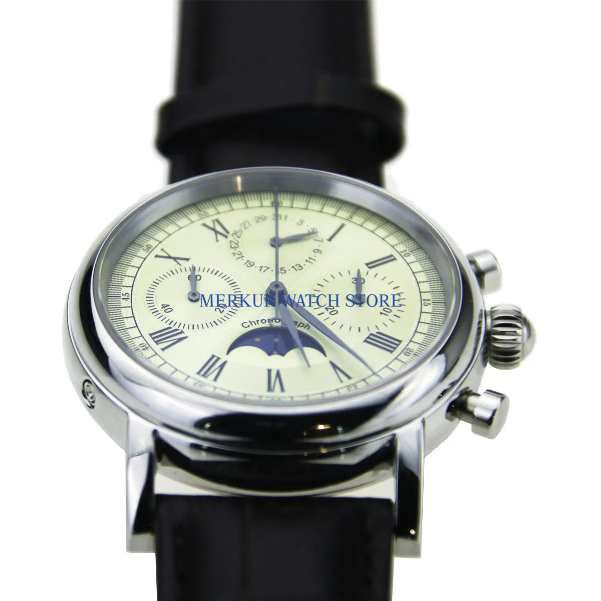 No logo Mens Watch Mechanical Chronograph Pilot 1963 Dress Watch Dress Seagull Movement St1908