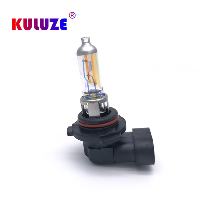 KULUZE 2개 HB4 12V55W 9006 헤드램프 2300K P22d 할로겐 램프 교체 업그레이드 슈퍼 옐로우 방수 및 안개 방지 라이트 자동차 전구