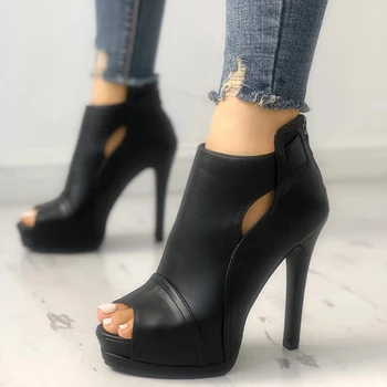 

2020 New Women Pumps Spring Fall Office Shoes Breathable Hollow Out Square Heel Boots Woman Platform Heels Party Wedding Shoes