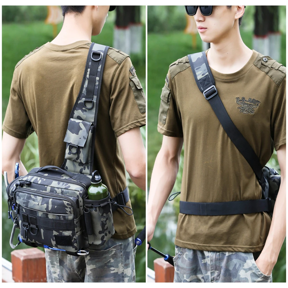 Fishing Tackle Bag Shoulder Bags Waist Pack Fish Lures Gear Utility Storage Fishing  Rod Box Bag Tactical Bag Military Men XA1G - AliExpress
